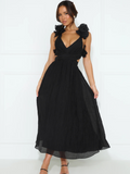 Midikleid Rüschen Rückenfrei Sommer Look – Chloé
