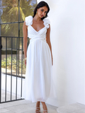Midikleid Rüschen Rückenfrei Sommer Look – Chloé