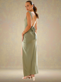 Maxikleid mit Schlitz Stretch Raffinesse – Lea
