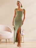 Maxikleid mit Schlitz Stretch Raffinesse – Lea