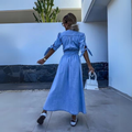 Maxikleid Damen Elegant V-Ausschnitt Seitenschlitz – Elenya