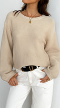 Beige Strickpullover für Damen - Isabella