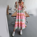Buntes Boho Kleid mit Taillenraffung – Melina