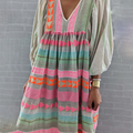 Buntes Boho Kleid mit Taillenraffung – Melina