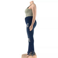 Plus-Size Stretch-Schlagjeans mit hoher Taille & Rissen – Sophia