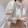 Elegante Spitzenbluse mit Puffärmeln für Damen – Sophie