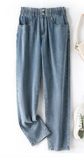 Elastische High-Waist Mom-Jeans in Übergröße – Sophie