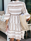 Sommerkleid mit Boho-Muster und Rüschenärmeln – Lena