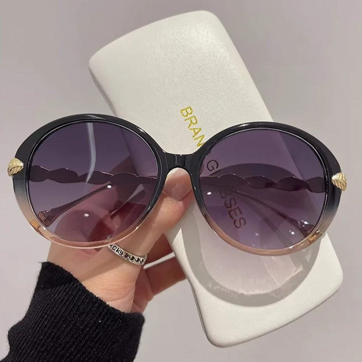 Vintage Sonnenbrille mit Farbverlauf und Metallakzenten – Damen