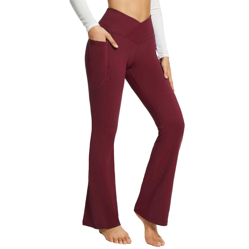 Elastische Damen-Yogahose mit V-Taille & Taschen – Luna