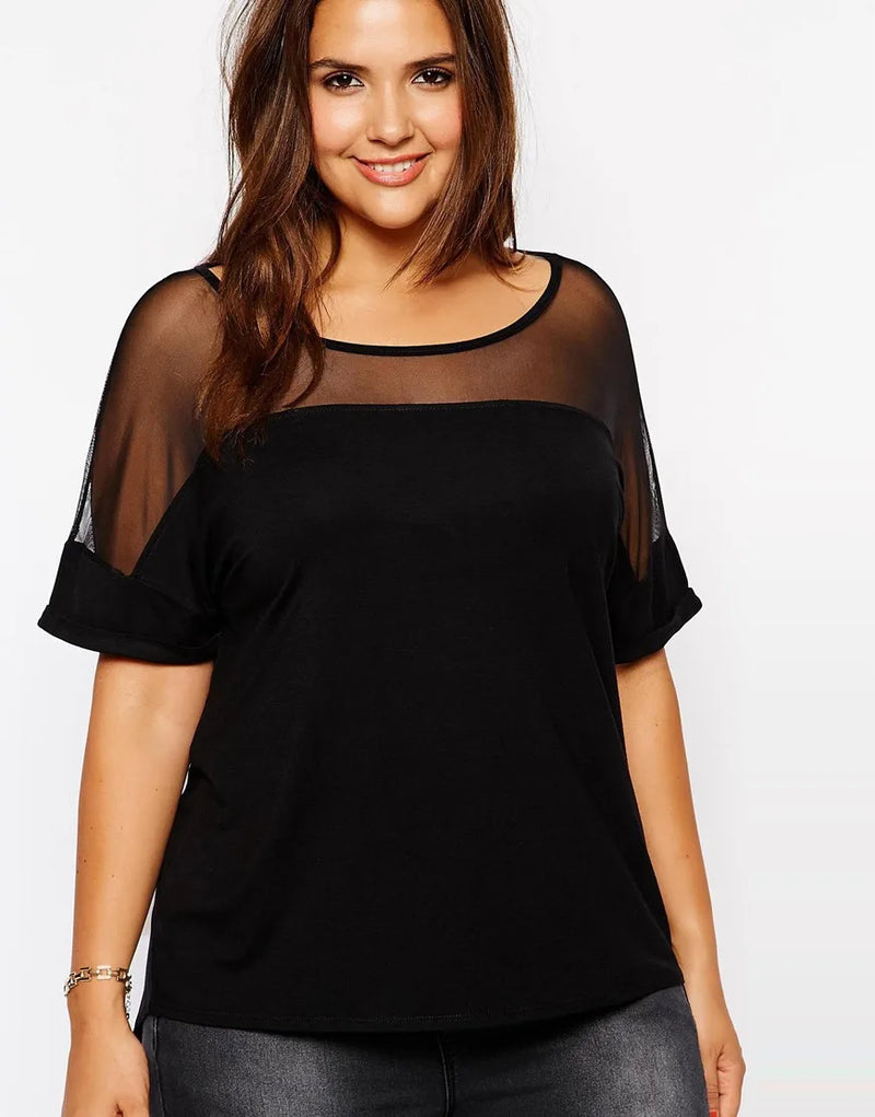 Damen-Mesh-T-Shirt in Übergröße für sommerlichen Komfort – Lara