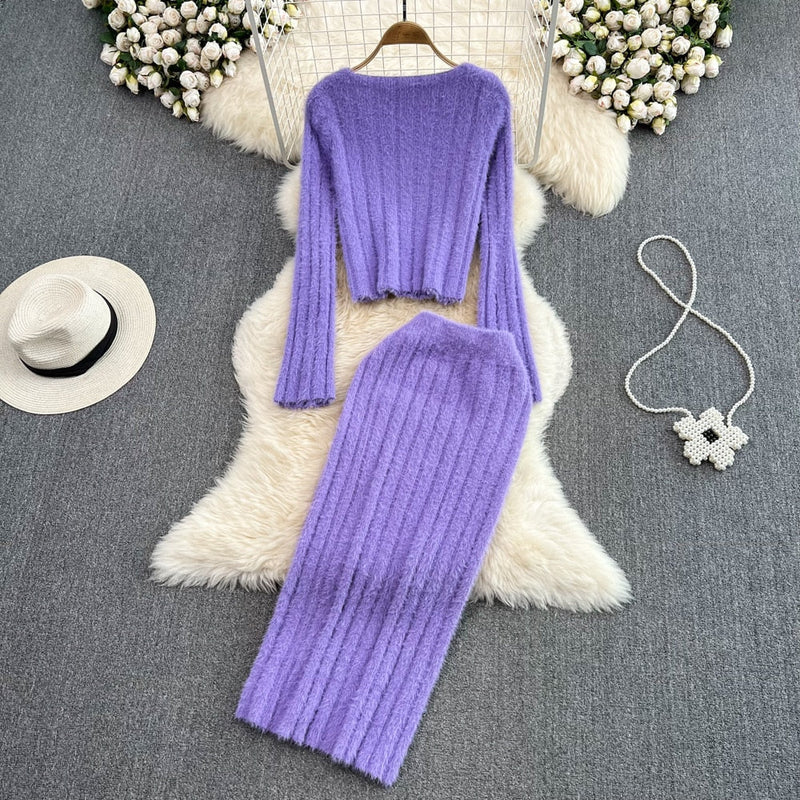 Elegantes Set mit Rock & Pullover für Damen – Marisa