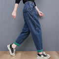 Knöchellange Baggy-Jeans High Waist Plus Size – Amelie
