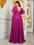 Elegantes Pailletten-Maxikleid in Übergröße für Damen – Sophie