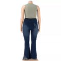 Plus-Size Stretch-Schlagjeans mit hoher Taille & Rissen – Sophia