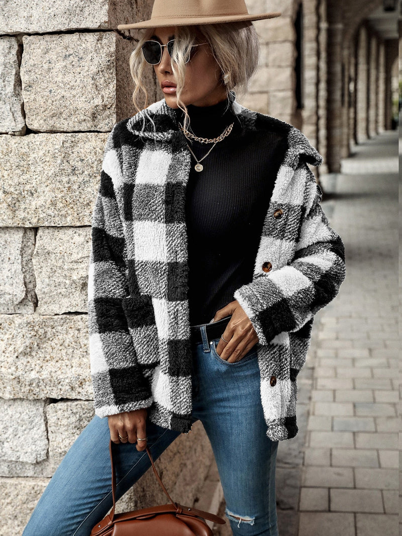 Stilvolle Flanelljacke mit Knöpfen für Damen – Laura