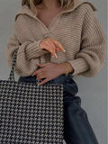 Damen Strickpullover mit V-Ausschnitt und lockerem Schnitt – Anna