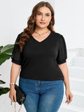 Top Damen Elegant Puffärmel Sommer Look – Anna