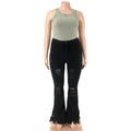 Plus-Size Stretch-Schlagjeans mit hoher Taille & Rissen – Sophia