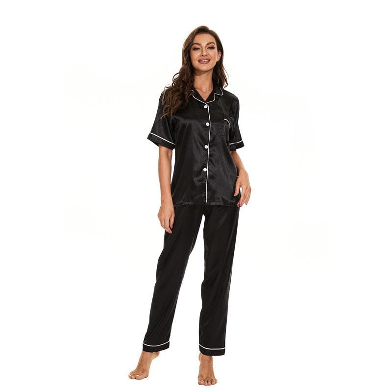 Satin-Pyjama Damen Luxuriös und Bequem – Isabella
