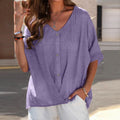 Plus-Size Bluse Damen V-Ausschnitt Knöpfe – Marina