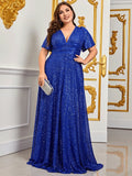 Elegantes Pailletten-Maxikleid in Übergröße für Damen – Sophie