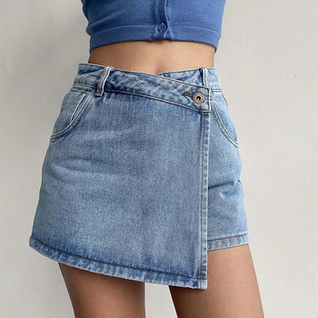 Denim Skort Damen Sommer Casual Trendy Look – Leviona
