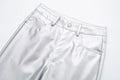 Trendige Damen-Metallic-Hose mit hoher Taille – Alissa