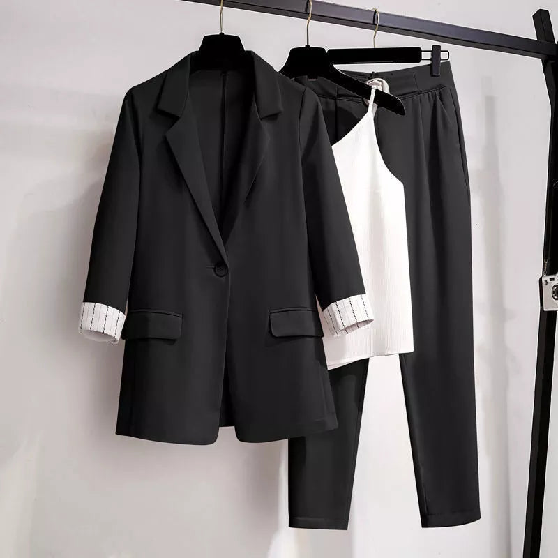 Eleganter Plus-Size Damenanzug mit Tweed-Blazer – Lena