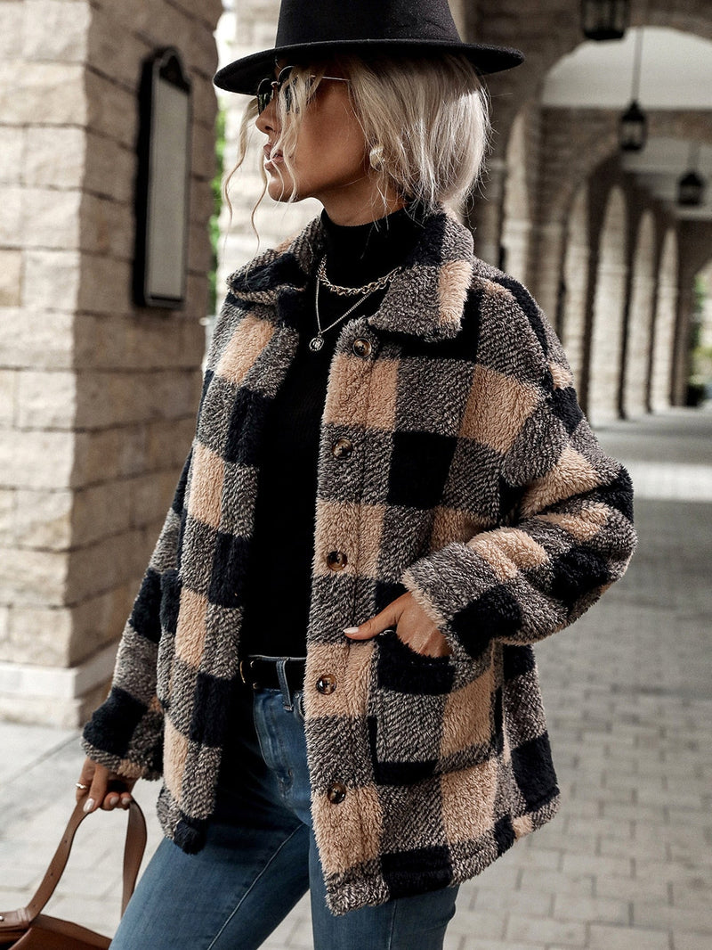 Stilvolle Flanelljacke mit Knöpfen für Damen – Laura