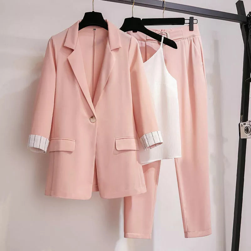 Eleganter Plus-Size Damenanzug mit Tweed-Blazer – Lena