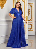Elegantes Pailletten-Maxikleid in Übergröße für Damen – Sophie