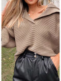 Damen Strickpullover mit V-Ausschnitt und lockerem Schnitt – Anna