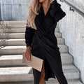 Langärmliges V-Ausschnitt-Kleid für Damen – Helena