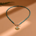 Bunte Steinperlen Halskette mit Evil Eye Anhänger – Leonie