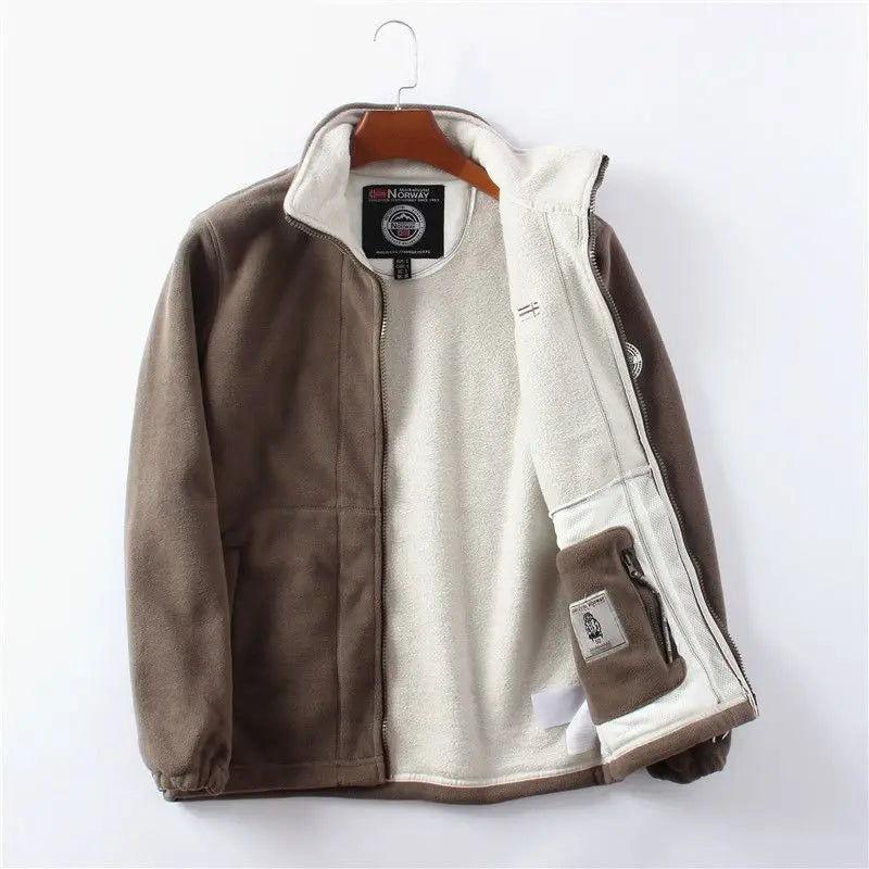 Herren Fleecejacke Warm Weich Reißverschluss Winter – Halvyn