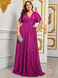 Elegantes Pailletten-Maxikleid in Übergröße für Damen – Sophie