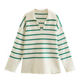 Damen Pullover mit Streifen und bequemer Passform – Lina