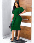 Elegantes Büro-Kleid mit geteiltem Rock – Lara
