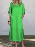 Leinen Baumwolle Kleid Damen locker leicht Sommer – Selvina