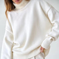 Rollkragenpullover Baumwollmischung Herbst Design Damen – Silvana