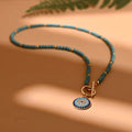 Bunte Steinperlen Halskette mit Evil Eye Anhänger – Leonie
