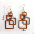 Holz Tropfen Ohrringe Geometrisch Retro Stil – Lara