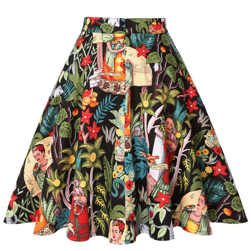 Trachtenrock mit Retro-Print in Midi-Länge – Johanna