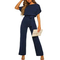 Lässiger Kurzarm-Jumpsuit mit Schnürung für Damen – Lucille