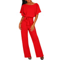 Lässiger Kurzarm-Jumpsuit mit Schnürung für Damen – Lucille