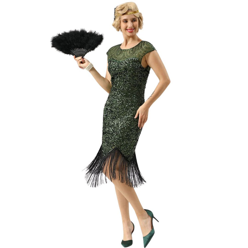 Flapper Kleid mit Pailletten und Fransen – Luisa