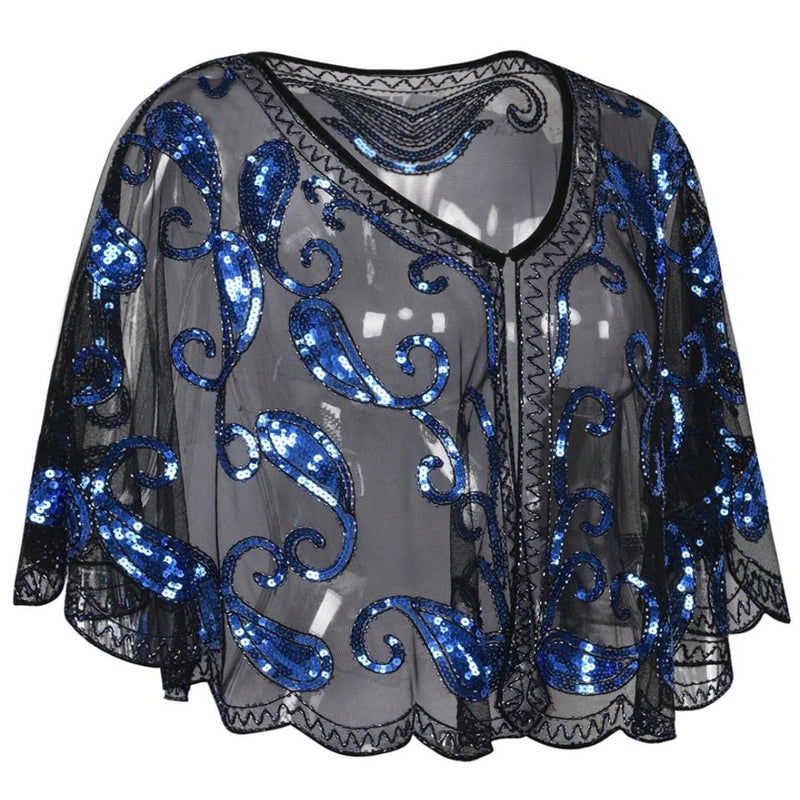 Glamour & Eleganz der 20er Jahre – Kathy 1920s Glitter Pailletten Cape