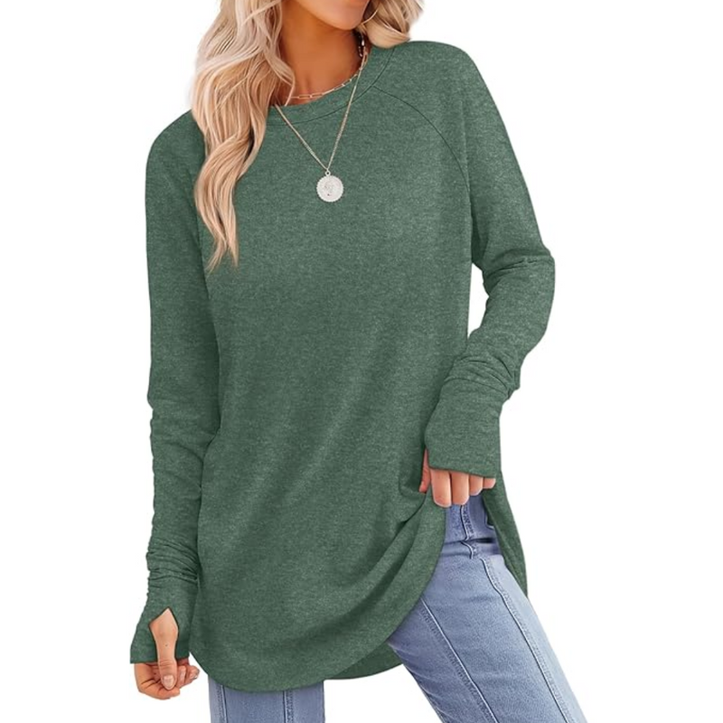 Damen-Tunika mit langen Ärmeln & Daumenlöchern – Tamari