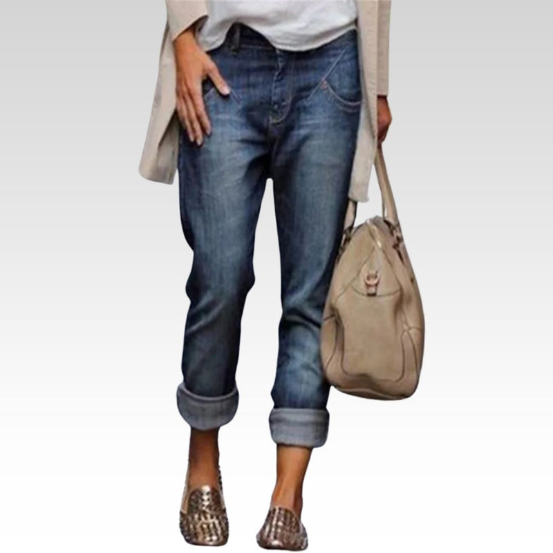 Damen Relaxed Fit Jeans Klassisch Bequem Alltag – Elina